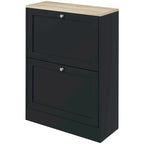 Slim Shoe Cabinet for Entryway, Hidden Shoe Storage Cabinet with 2 Flip Drawers and Adjustable Shelves for 12 Pairs of Shoes