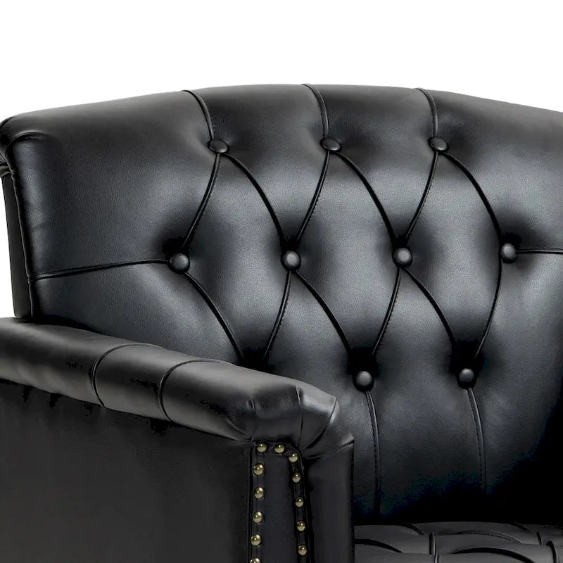 Modern Tufted Accent Armchair with Nailhead Trim Set of 2