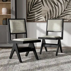 Furniture of America Evrena Modern Black Padded Fabric Dining Chairs (Set of 2)