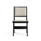 Modern Black Padded Fabric Dining Chairs (Set of 2)