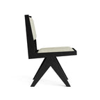 Modern Black Padded Fabric Dining Chairs (Set of 2)