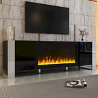 Modern 68.1 Fireplace TV Stand with 2 Large Cabinets for TVs up to 78