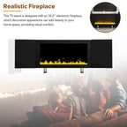 Modern 68.1 Fireplace TV Stand with 2 Large Cabinets for TVs up to 78