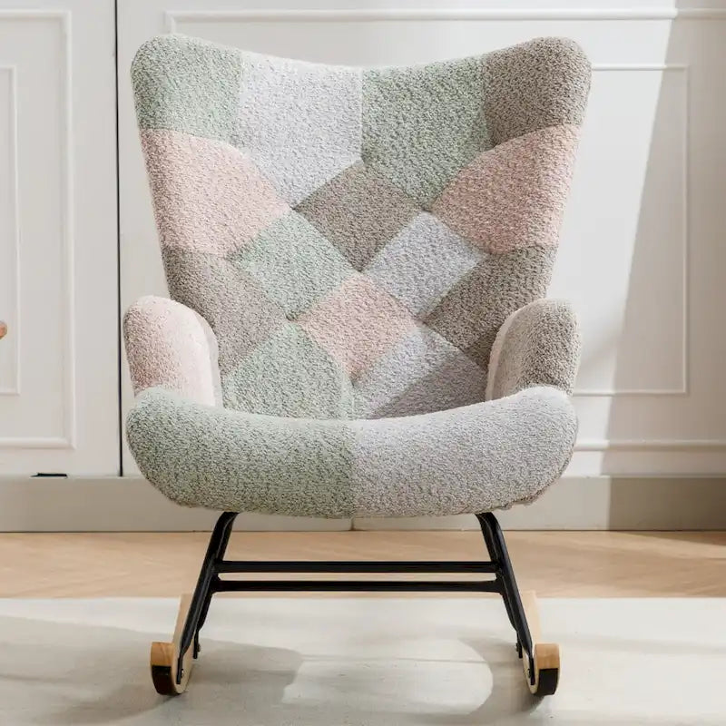 Multicolor Teddy 33.4 Rocking Chair with Glider