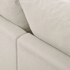 Beige 113 L-Shaped 4-Seat Sectional Sofa with Adjustable Footrest and Reversible Chaise