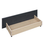 Velvet Queen Platform Bed with 4 Drawers & Nailhead Trim