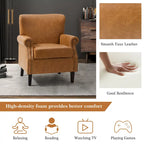 Vegan Transitional Armchair with Rolled Arms Set of 2