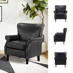 Vegan Transitional Armchair with Rolled Arms Set of 2