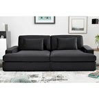 94.49W Velvet Square arms Oversized Sofa / twin-sized Sofa Bed
