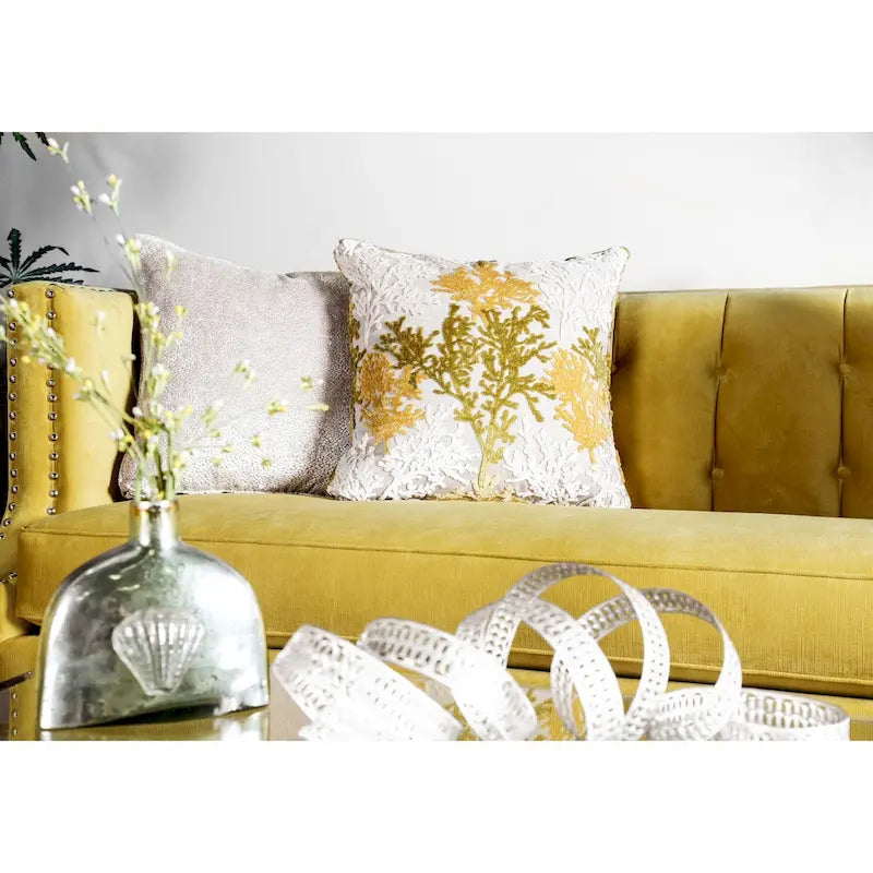 Transitional Fabric Upholstered Tufted Back Tuxedo Arms Sofa