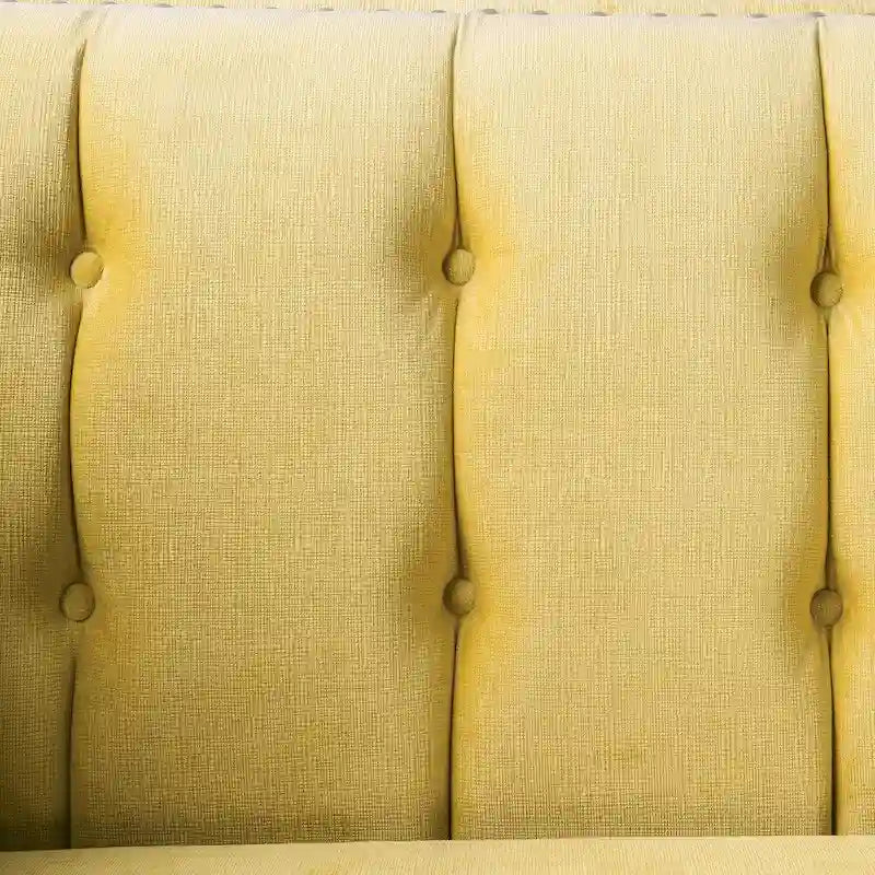 Transitional Fabric Upholstered Tufted Back Tuxedo Arms Sofa