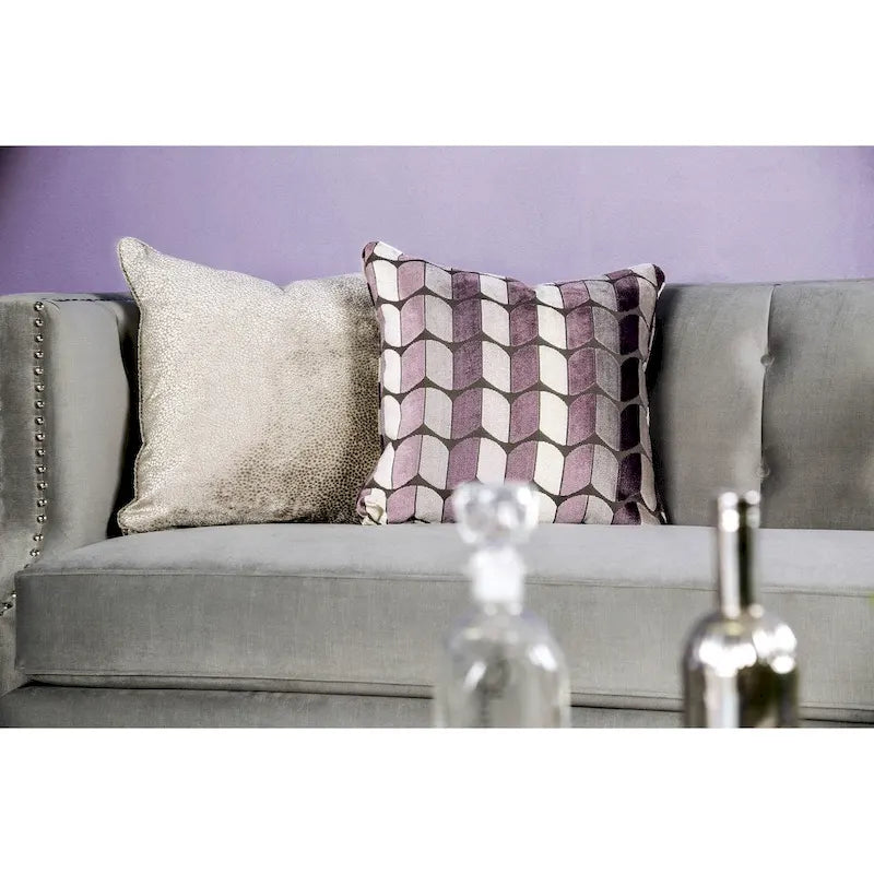 Transitional Fabric Upholstered Tufted Back Tuxedo Arms Sofa