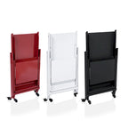 Contemporary Steel 2-Shelf Folding Server Cart with Wheeled Base