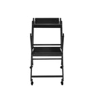 Contemporary Steel 2-Shelf Folding Server Cart with Wheeled Base