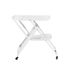 Contemporary Steel 2-Shelf Folding Server Cart with Wheeled Base