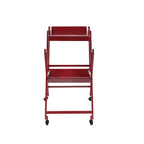 Contemporary Steel 2-Shelf Folding Server Cart with Wheeled Base