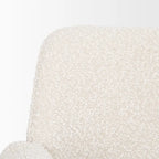 Dining Chair w/ Cream Boucle Fabric & Matte Black Metal Legs