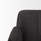 Dining Chair w/ Cream Boucle Fabric & Matte Black Metal Legs