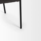 Dining Chair w/ Cream Boucle Fabric & Matte Black Metal Legs