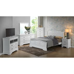 Upholstered Wood King Panel Bed