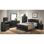 Upholstered Wood King Panel Bed