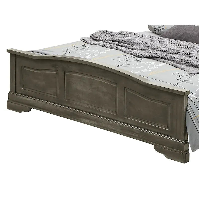 Upholstered Wood King Panel Bed