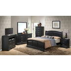 Upholstered Wood King Panel Bed