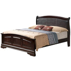 Upholstered Wood King Panel Bed