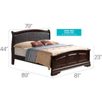Upholstered Wood King Panel Bed