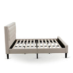 King Bedroom Set with 1 Bed and a Wire Brushed Butter Cream End Table - Mist Beige Linen Fabric Bed(Pieces Option)