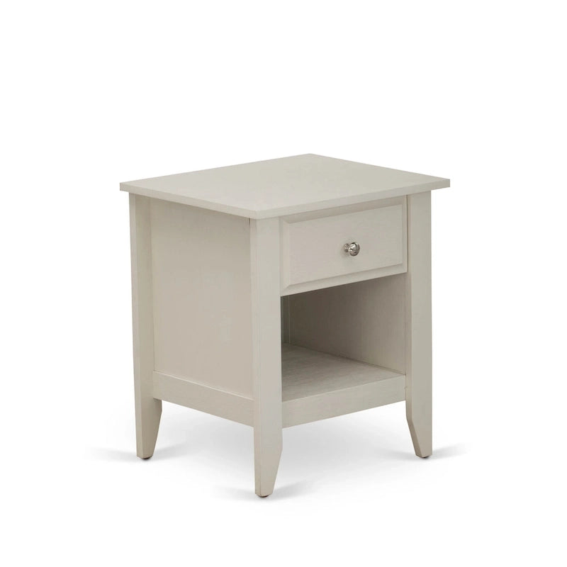 King Bedroom Set with 1 Bed and a Wire Brushed Butter Cream End Table - Mist Beige Linen Fabric Bed(Pieces Option)