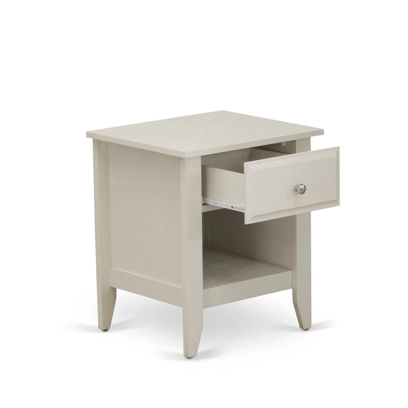 King Bedroom Set with 1 Bed and a Wire Brushed Butter Cream End Table - Mist Beige Linen Fabric Bed(Pieces Option)