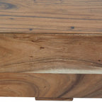 Wood Block Bench with Elevated Base - Brown - 16W x 71L x 15H