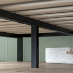 Black Metal Platform Bed Frame with Headboard