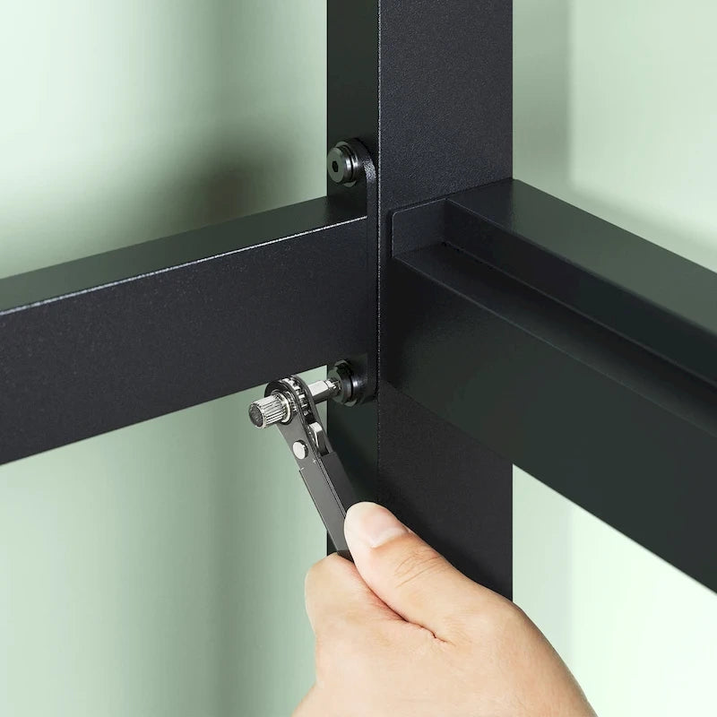 Black Metal Platform Bed Frame with Headboard