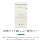 18 Deep 3 -drawer Organizer File Cabinet, Off-White