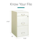 18 Deep 3 -drawer Organizer File Cabinet, Off-White