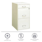 18 Deep 3 -drawer Organizer File Cabinet, Off-White