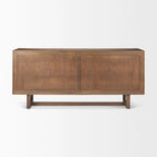 Light Brown Solid Wood with Cane 4 Door Sideboard - 72.0L x 18.0W x 31.0H