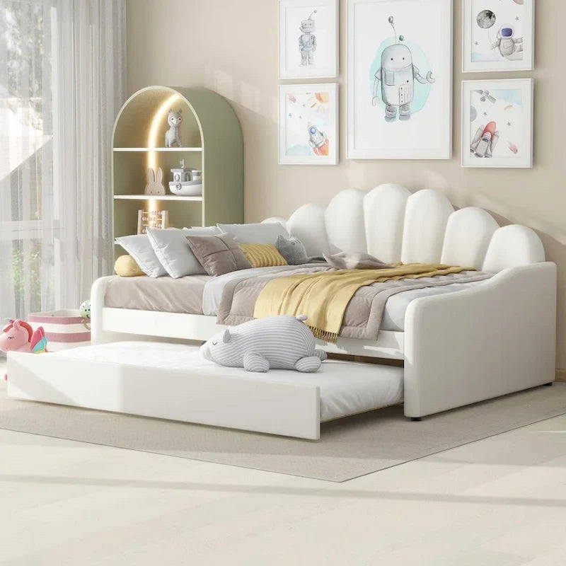 Full Size Upholstery Daybed Frame with Trundle