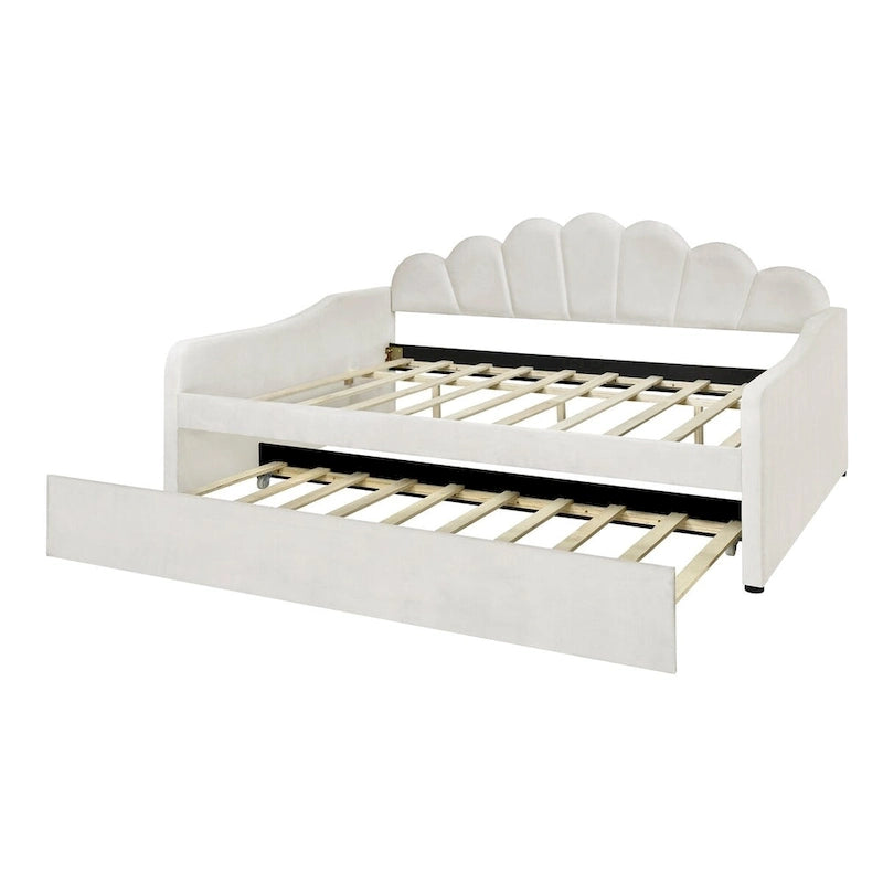 Full Size Upholstery Daybed Frame with Trundle