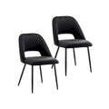 Velvet Dining Chairs with Steel Legs, Set of 2