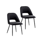 Velvet Dining Chairs with Steel Legs, Set of 2