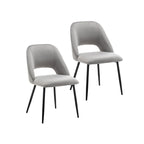 Velvet Dining Chairs with Steel Legs, Set of 2