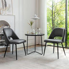 Velvet Dining Chairs with Steel Legs, Set of 2
