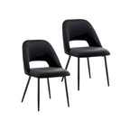 Velvet Dining Chairs with Steel Legs, Set of 2