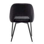 Velvet Dining Chairs with Steel Legs, Set of 2