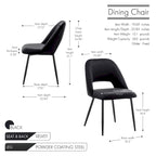 Velvet Dining Chairs with Steel Legs, Set of 2