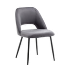 Velvet Dining Chairs with Steel Legs, Set of 2