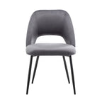 Velvet Dining Chairs with Steel Legs, Set of 2